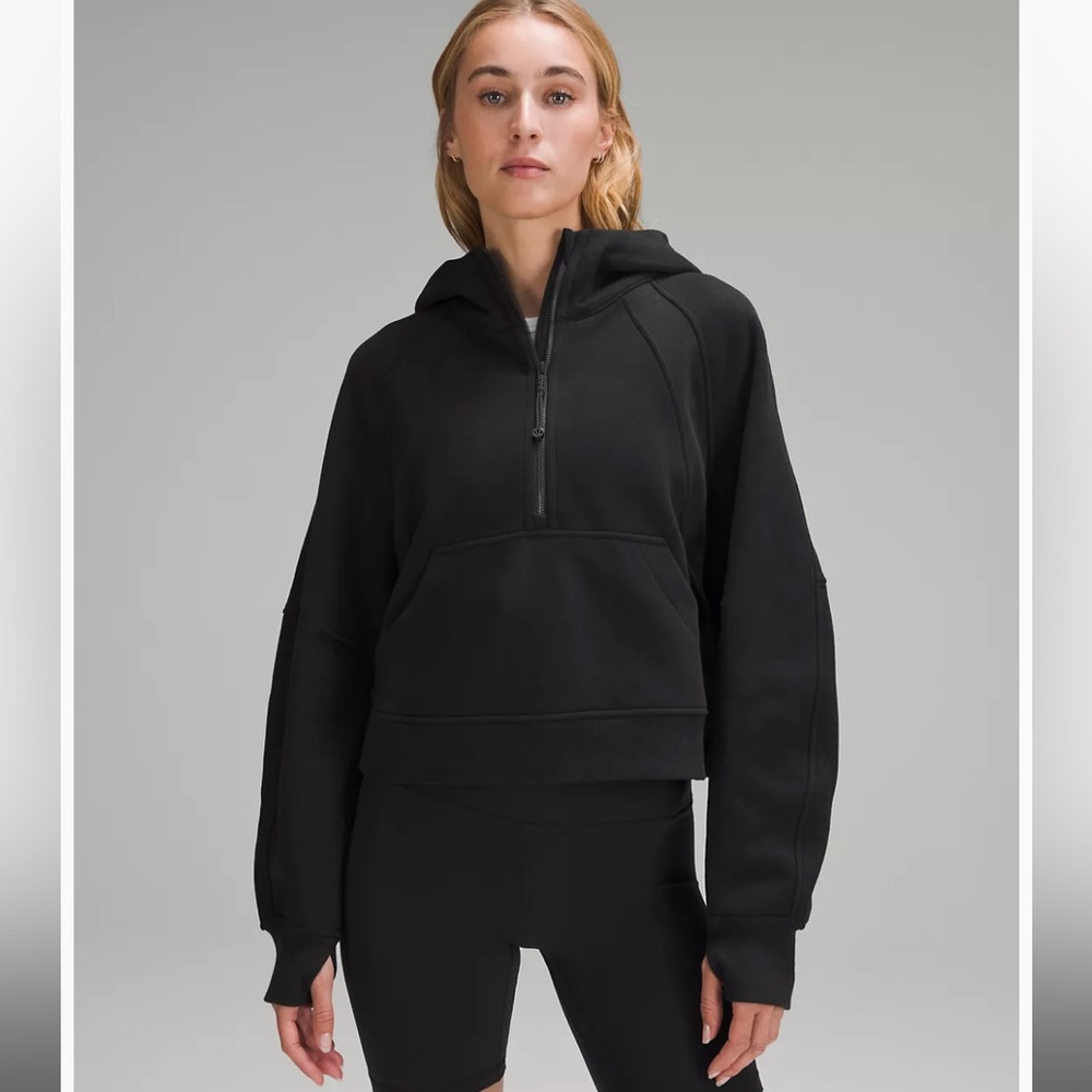 Black Scuba Over Sized Half zip hoodie Lulu Lemon